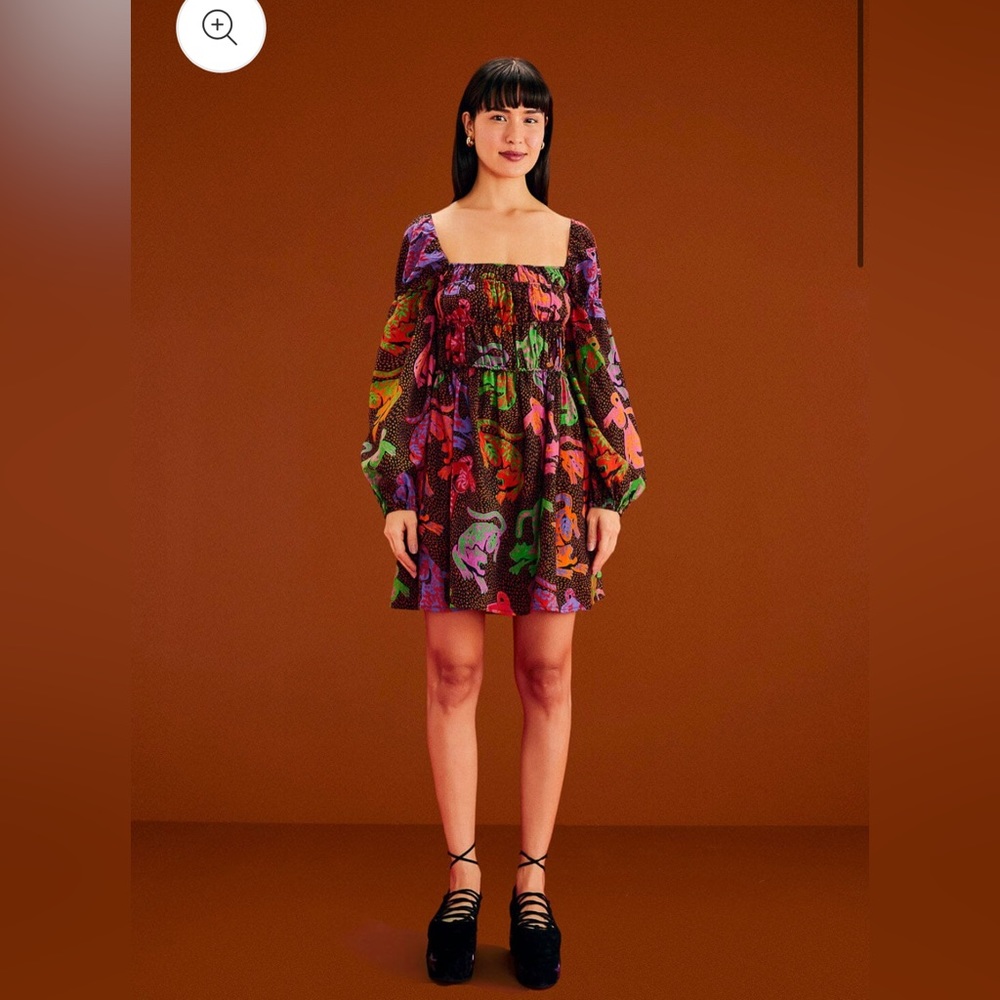 FARM Rio Wild Leopards Black Midi Dress - Picture 8 of 16